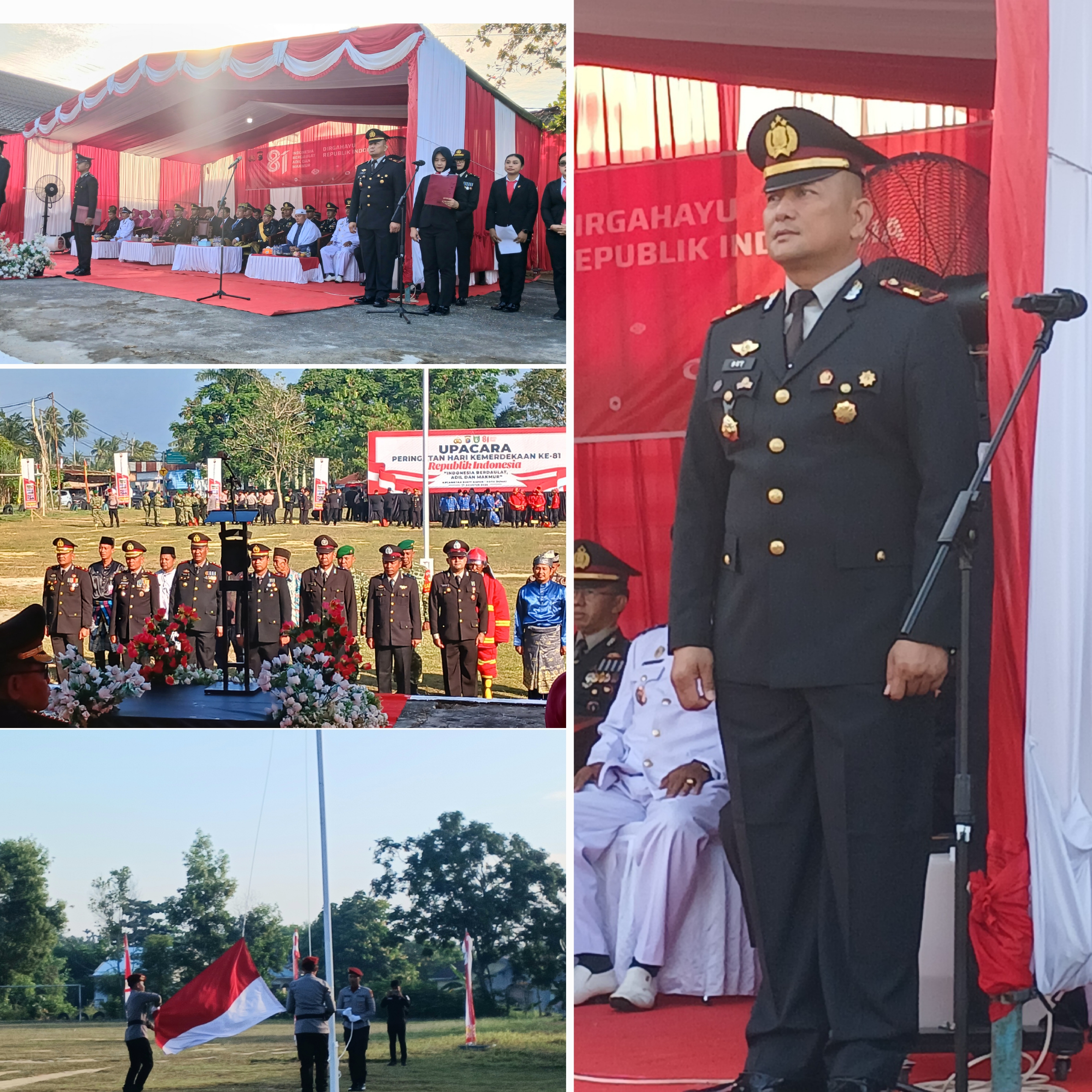 Kapolsek Boy Setiawan Kawal Khidmat HUT ke-81 RI di Bukit Kapur
