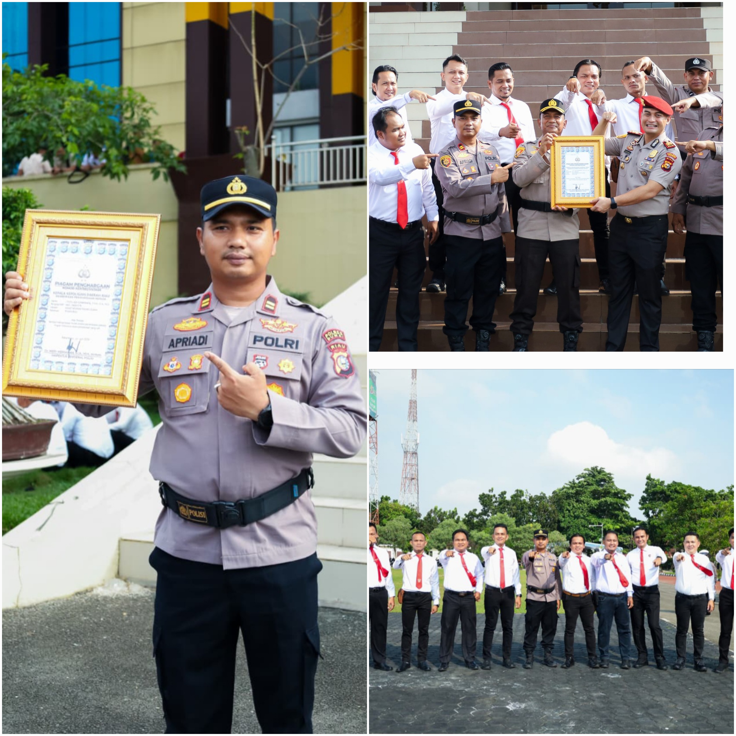 IPTU Apriadi Jajaran Raih Penghargaan Kapolda Riau