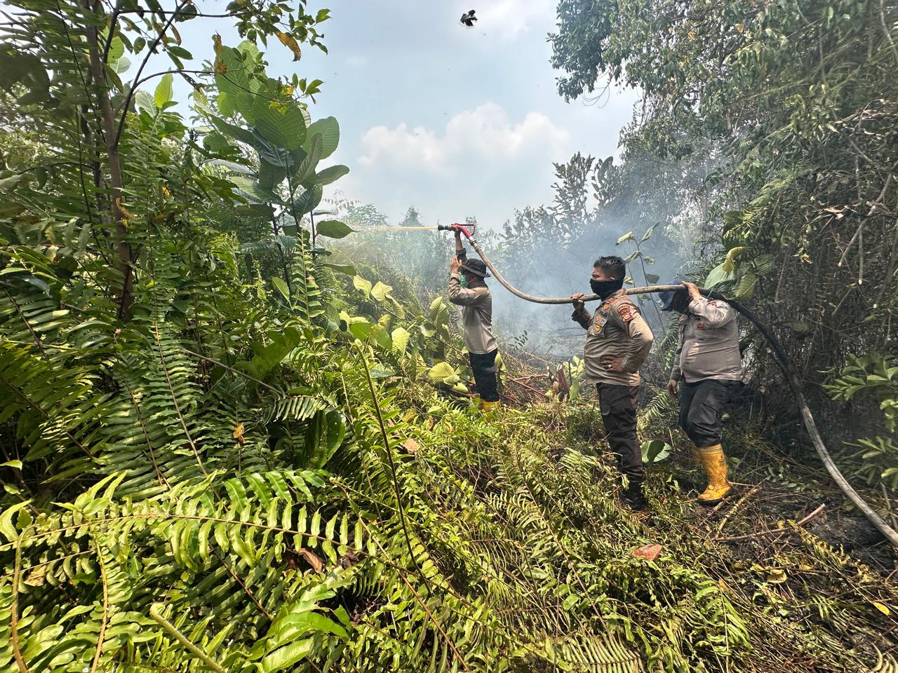 Dihari ke 4 Tim Gabungan Kembali Padamkan dan Dinginkan Karhutla di Sungai Sembilan