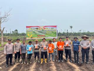 Polsek Bukit Kapur Penanaman Jagung Dukung Swasembada Pangan