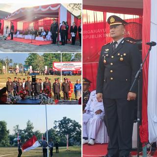 Kapolsek Boy Setiawan Kawal Khidmat HUT ke-81 RI di Bukit Kapur